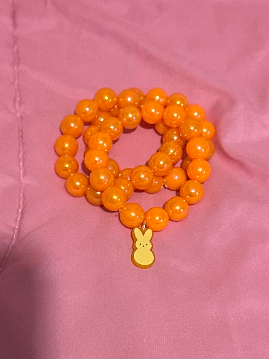 Orange peeps bracelet stack (3)