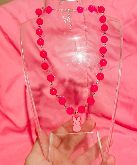 Pink peep necklace